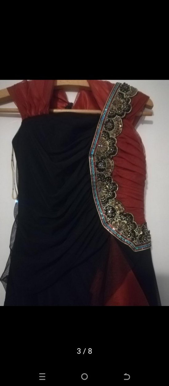 Siyah kiremit rengi Straplez Gotik Uzun Abiye - Görsel 4