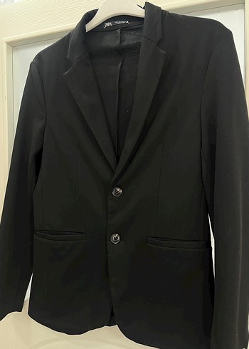 Zara Erkek Düğmeli Siyah Comfort Ceket