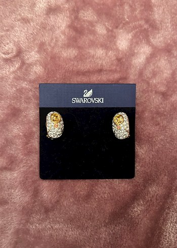 Swarovski Altın Renk Mini Payetli Küpe - Görsel 4