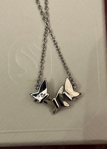 Swarovski kelebek kolye - Görsel 7