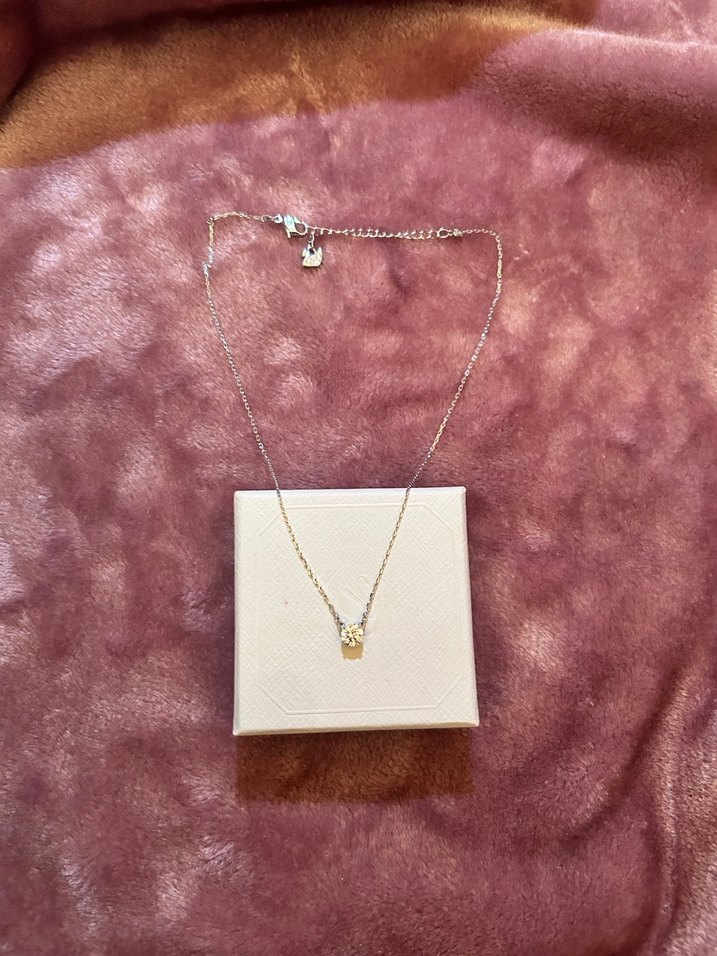 Swarovski Beyaz Parlak Taşlı kolye - Görsel 2