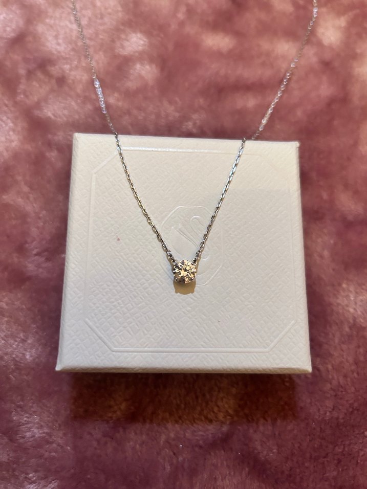 Swarovski Beyaz Parlak Taşlı kolye - Görsel 3