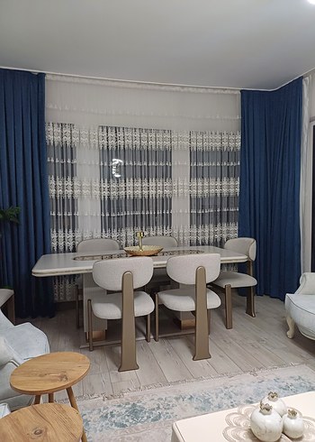 mavi çift kanat fon perde - Görsel 2