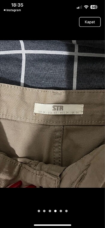 xs Beden camel Renk Stradivarius kargo pantolon