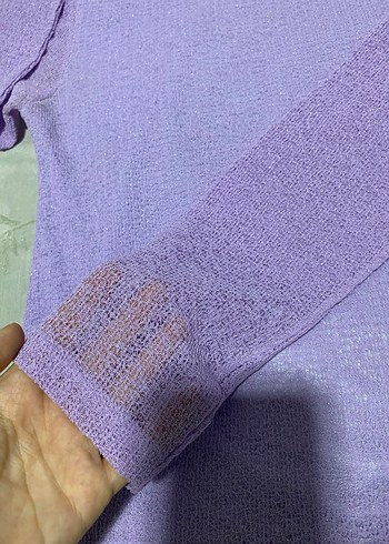 Mor Kadın Şık Kazak Body Uzun Kollu - Görsel 3