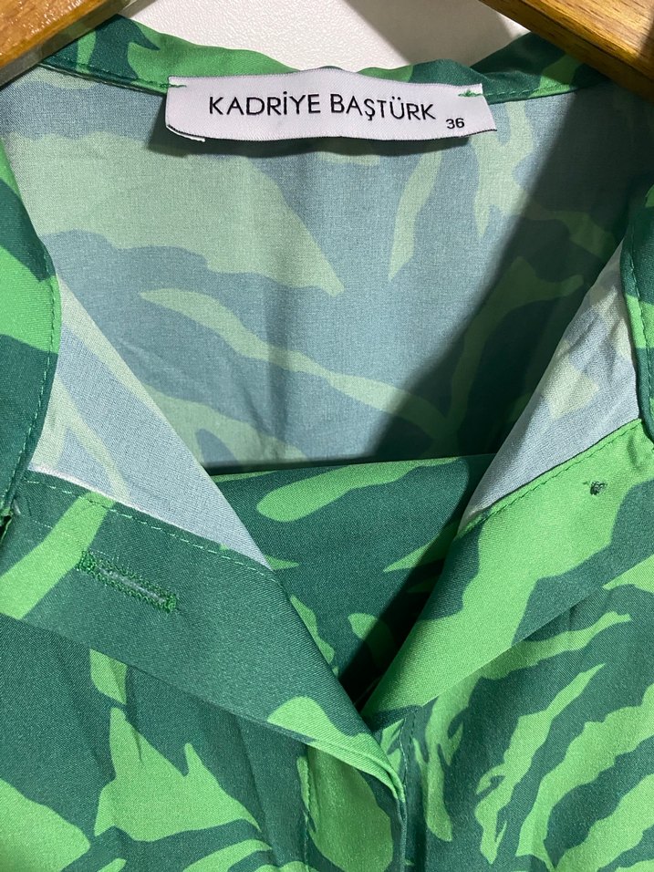 Kadriye Baştürk Desenli Kadın Gömlek pantolon Tesettür takım - Görsel 2