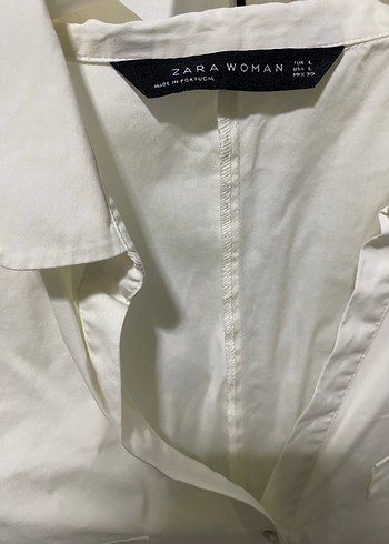 Beyaz Keten Düğmeli Kadın Gömlek - Görsel 3