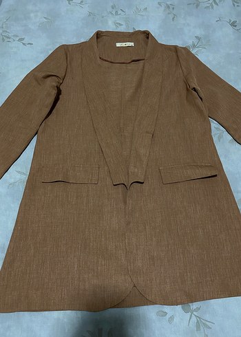 Kiremit Rengi Uzun Kesim Kadın Blazer - Görsel 4