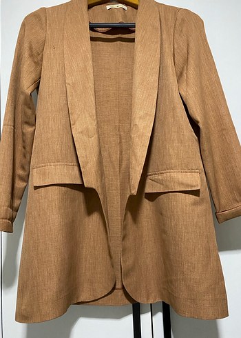 Kiremit Rengi Uzun Kesim Kadın Blazer - Görsel 2