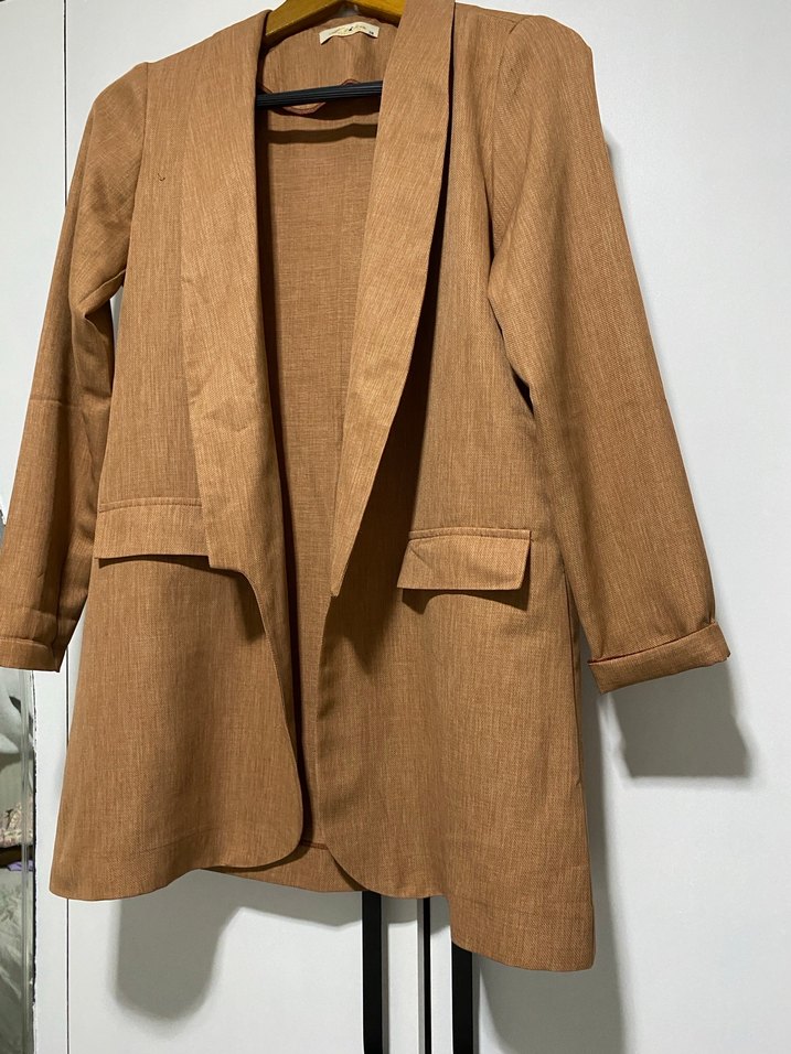 Kiremit Rengi Uzun Kesim Kadın Blazer - Görsel 3