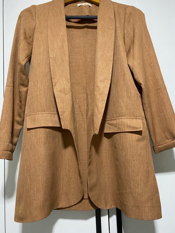 Kiremit Rengi Uzun Kesim Kadın Blazer - Görsel 2