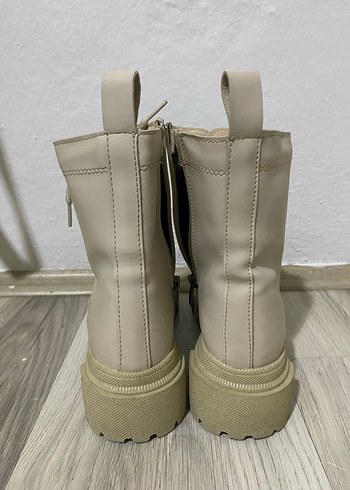 Bej Kadın Platform Topuklu Bağcıklı Bot - Görsel 5