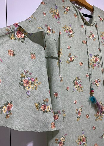 Çiçek Desenli Bohem Kadın Tunik elbise - Görsel 3