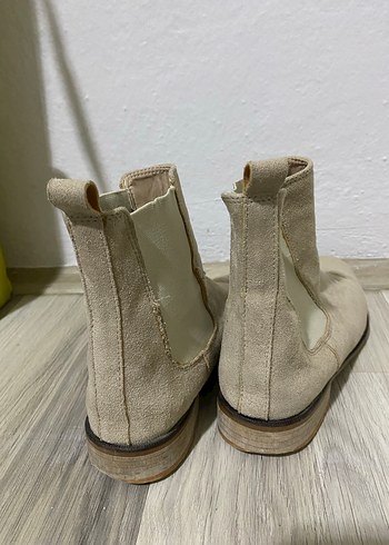 Bej Süet Kadın Blok Topuk Bot - Görsel 3