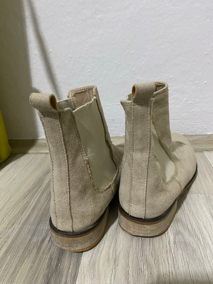 Bej Süet Kadın Blok Topuk Bot - Görsel 3