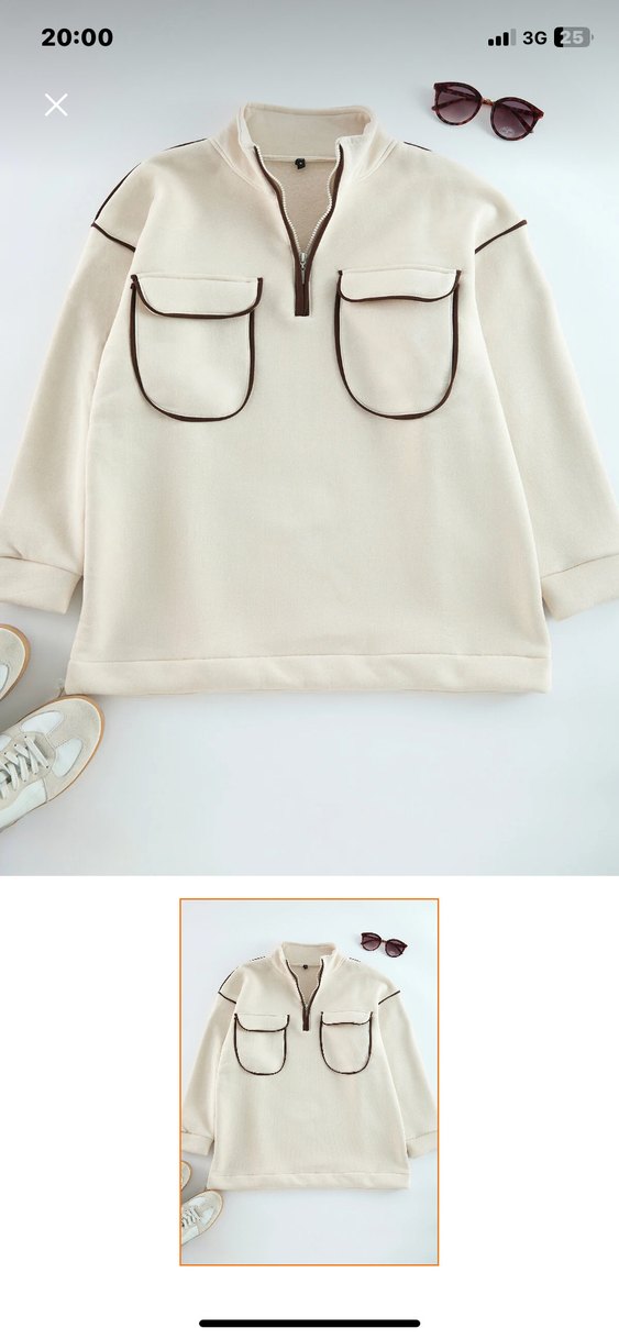 Beyaz Oversize Kadın Sweatshirt - Görsel 2