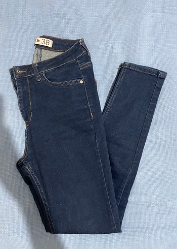Lacivert Elastik Kadın Midi Boy Kot Pantolon