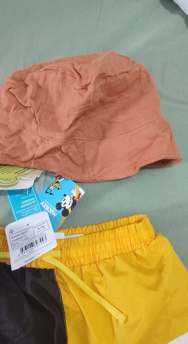 Mickey Mouse Baskılı Renkli Erkek Çocuk Deniz Şortu - Görsel 3