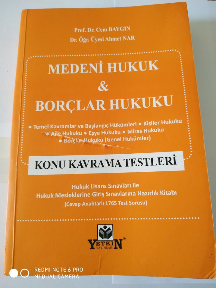 Medeni Hukuk & Borçlar Hukuku Konu Kavrama Testleri - Görsel 2
