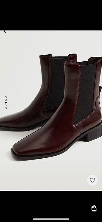 Mango Mango Deri Chelsea Bilek Botları - 38/Bordo