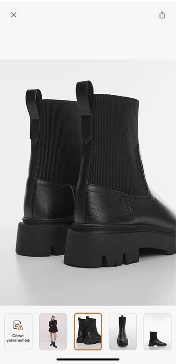 37 Beden Mango Platform Tabanlı Bilek Botları - Siyah/37