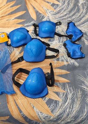 Mavi Plastik Motosiklet Dizlikleri Velcro Bantlı