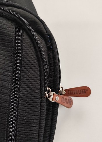 Siyah Deri erkek Çapraz Çanta - Görsel 2