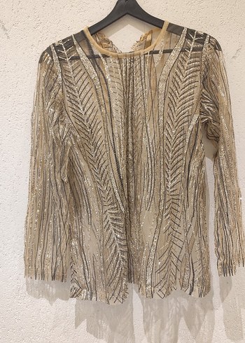 Dantel Detaylı Nakışlı Uzun Kollu Bluz - Görsel 2