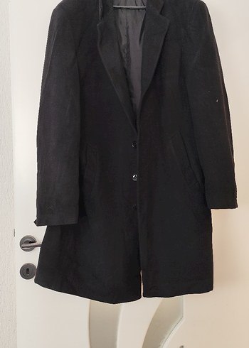 Düğmeli  siyahErkek Kaban - Görsel 2