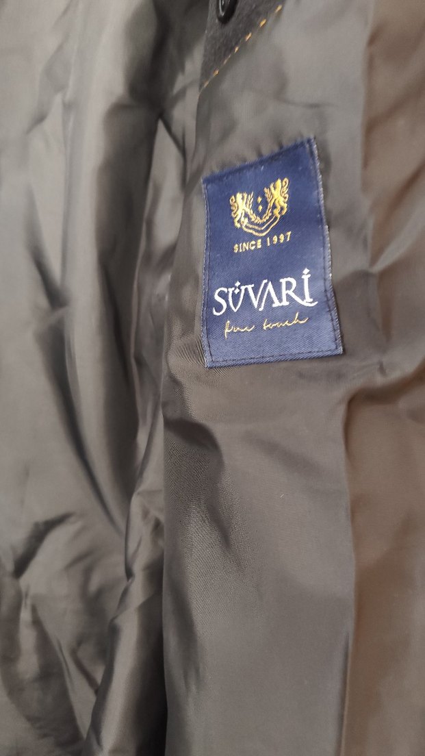 Düğmeli  siyahErkek Kaban - Görsel 3