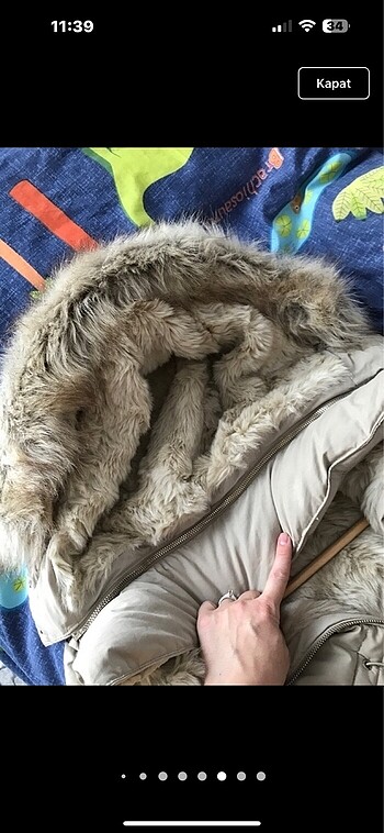 Zara kürklü mont - Görsel 8