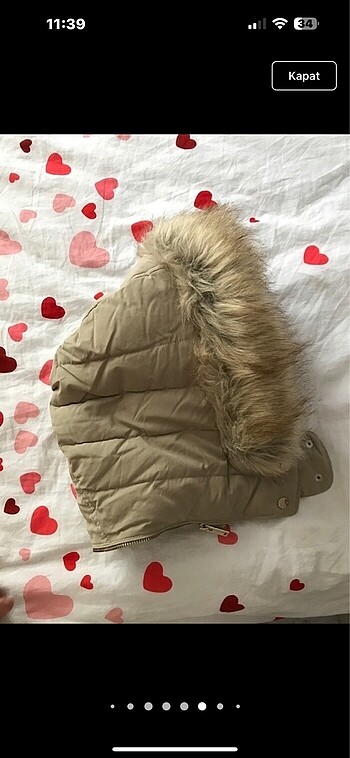 Zara kürklü mont - Görsel 7