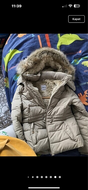 Zara kürklü mont - Görsel 9