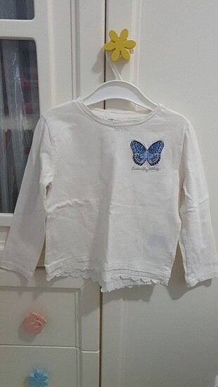 H&M Kız Çocuk Tshirt 2-4 Yaş 98-104 cm