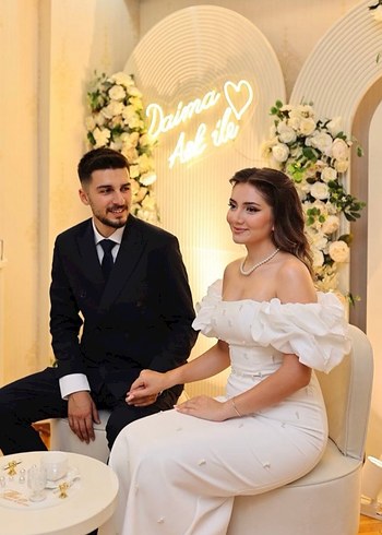 m Beden beyaz Renk Nişan söz nikah elbisesi