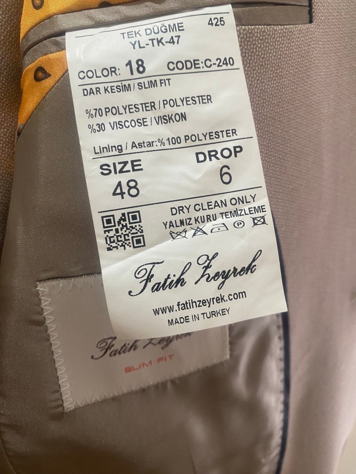 Bej Düğmeli Erkek Takım Elbise - Modern Klasik - Görsel 4