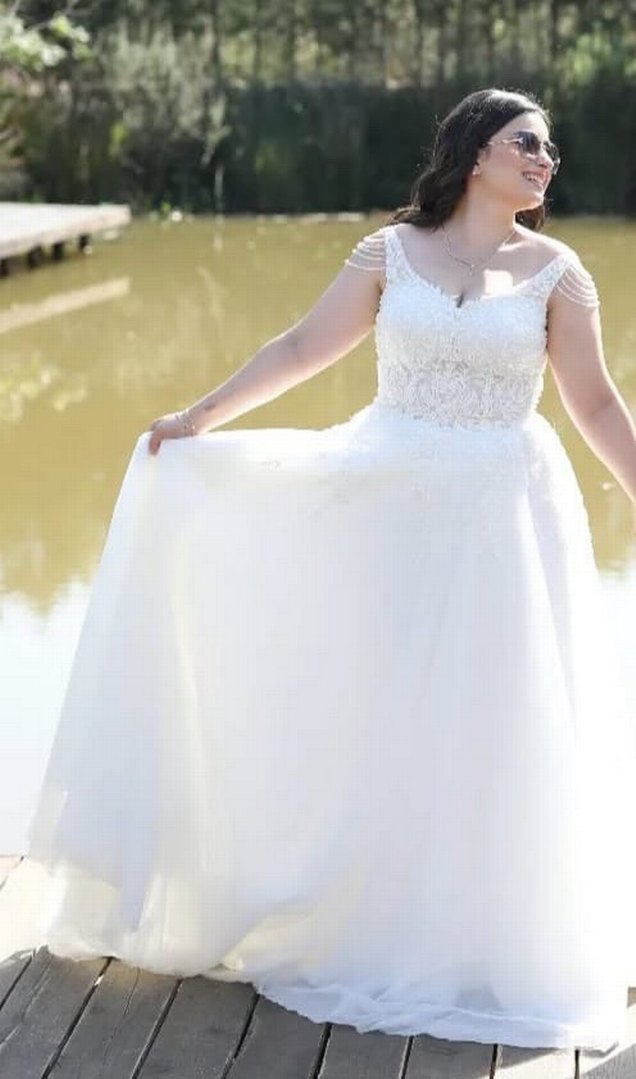 Straplez A Kesim Beyaz Gelinlik - Görsel 2