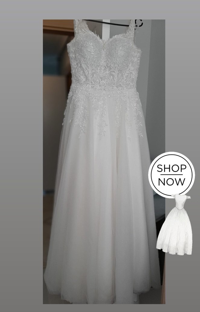 Straplez A Kesim Beyaz Gelinlik - Görsel 4