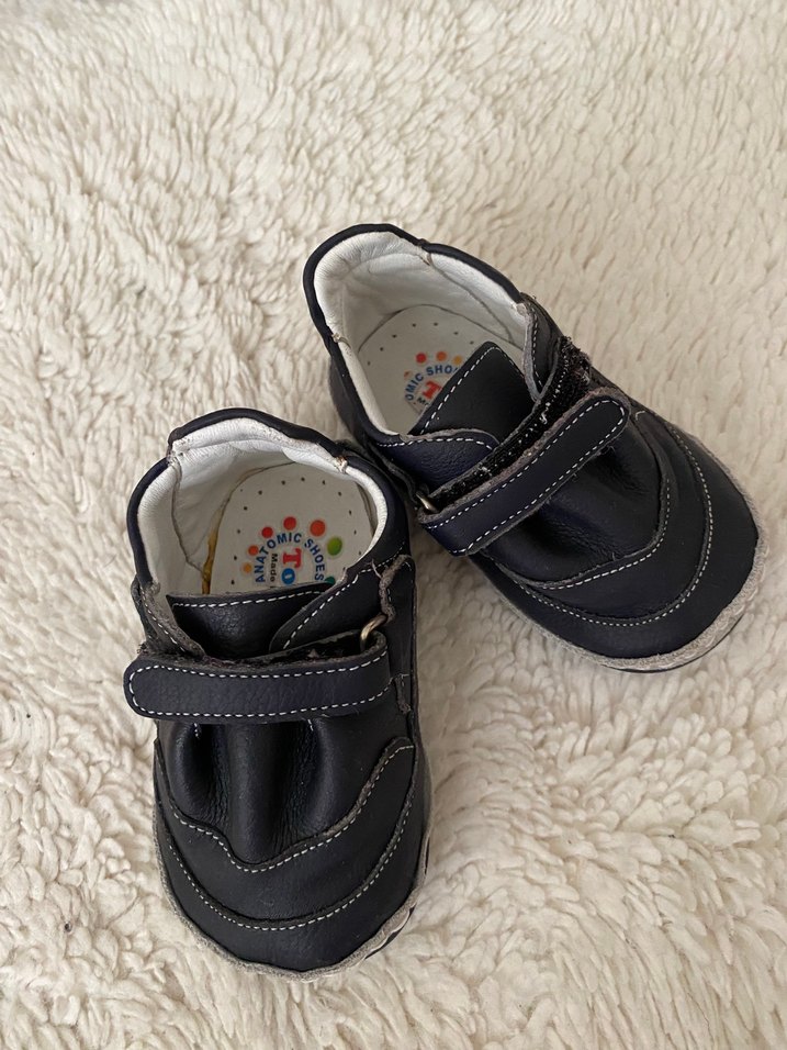 Mavi Erkek Bebek İlk Adım Ayakkabısı Velcro - Görsel 2