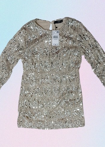 Altın Renk Parlak Payetli Midi Kokteyl Elbise - Görsel 11