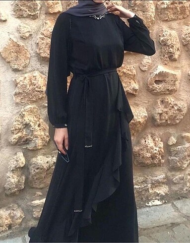 Armine Siyah Tesettür Abiye Elbise