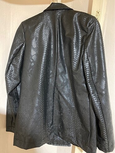 s Beden siyah Renk Kadın deri blazer