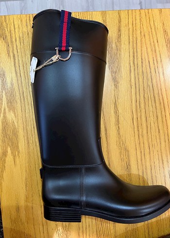 İgor Siyah Tokalı Dizüstü Lastik Çizme - Görsel 4