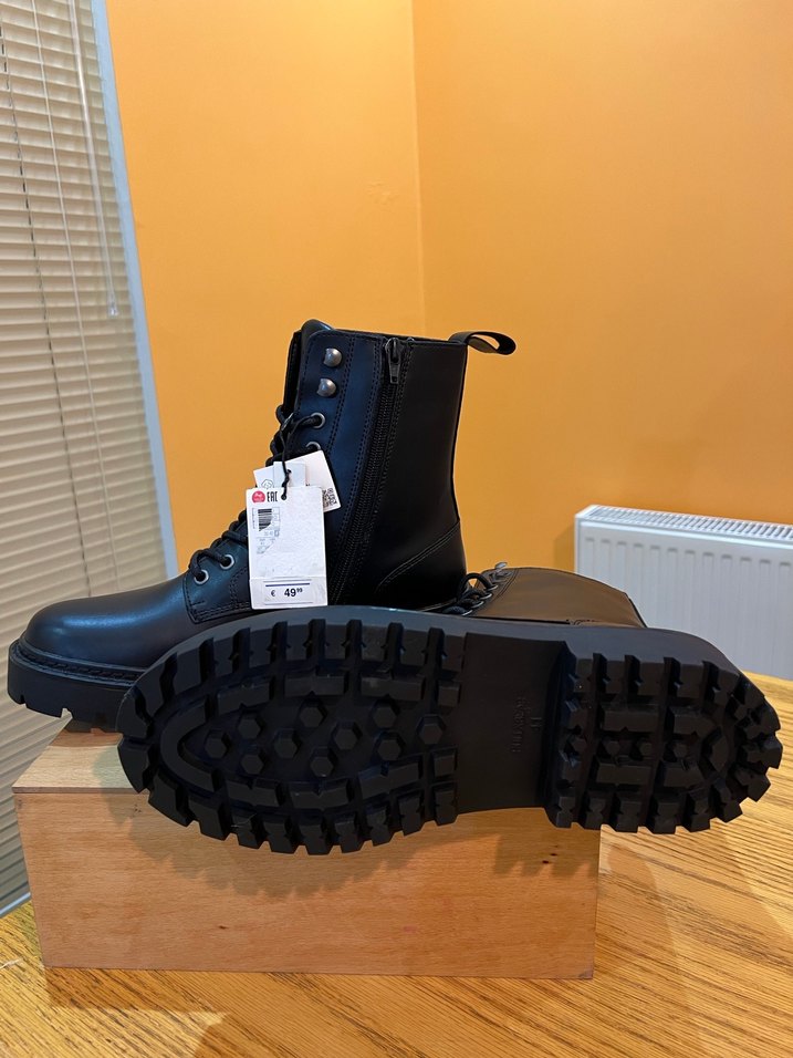 Pull&bear Deri Siyah Erkek Bot - Görsel 4