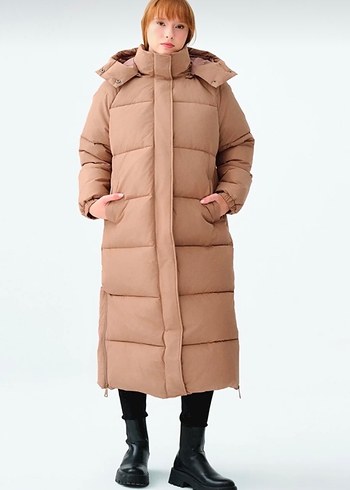 Loft Bej Kadın Uzun Kollu Kışlık Mont - Görsel 2