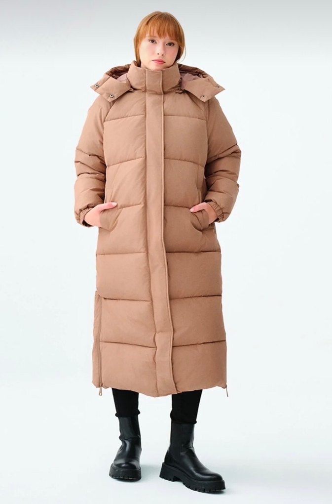 Loft Bej Kadın Uzun Kollu Kışlık Mont - Görsel 2