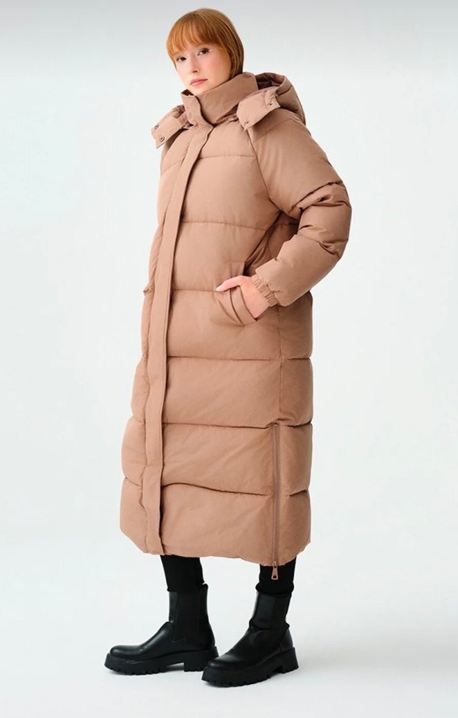 Loft Bej Kadın Uzun Kollu Kışlık Mont - Görsel 3