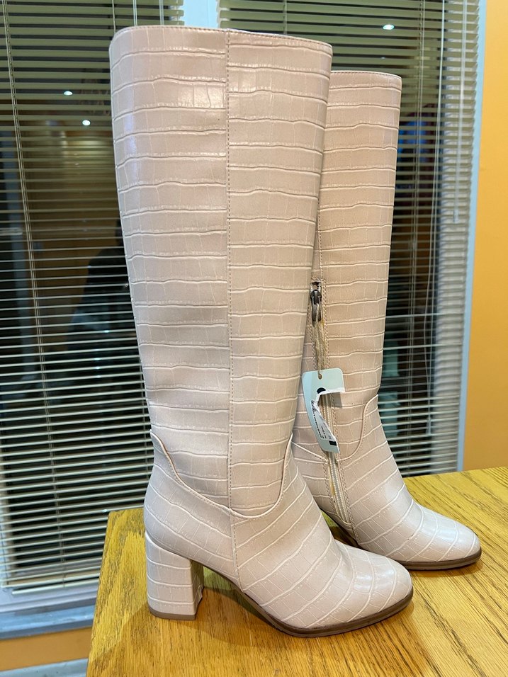 Derimod Bej Deri Yılan Desenli çizme - Görsel 2