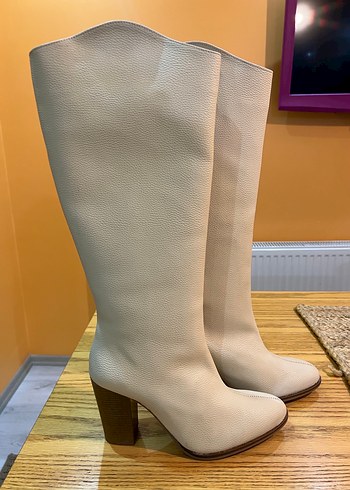 Derimod Bej Deri Kadın çizme - Görsel 2