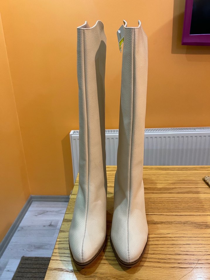 Derimod Bej Deri Kadın çizme - Görsel 3